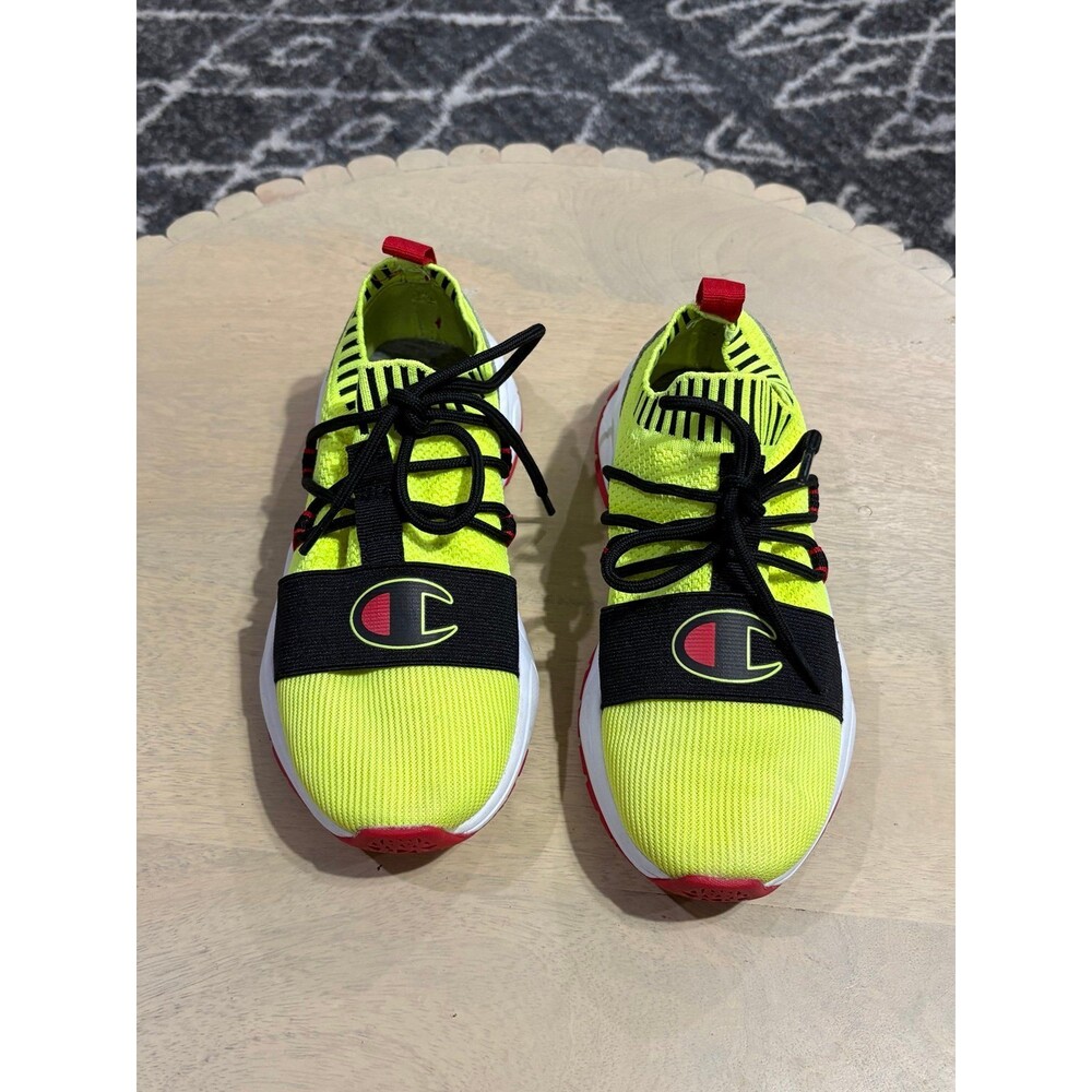 Champion Hype Lo Kids Neon Yellow Black Sneakers CPS10775P Size 2Y EUR 33.5 Like